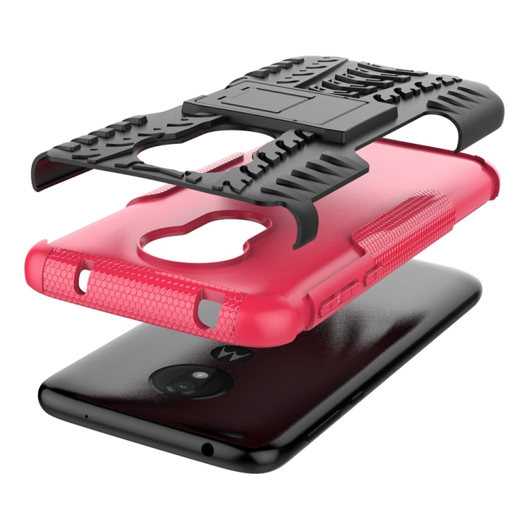 Tire Texture TPU+PC Shockproof Case for Motorola Moto G7 Power, with Holder