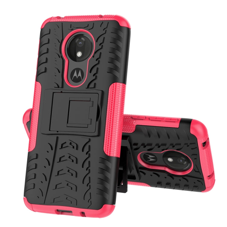 Tire Texture TPU+PC Shockproof Case for Motorola Moto G7 Power, with Holder