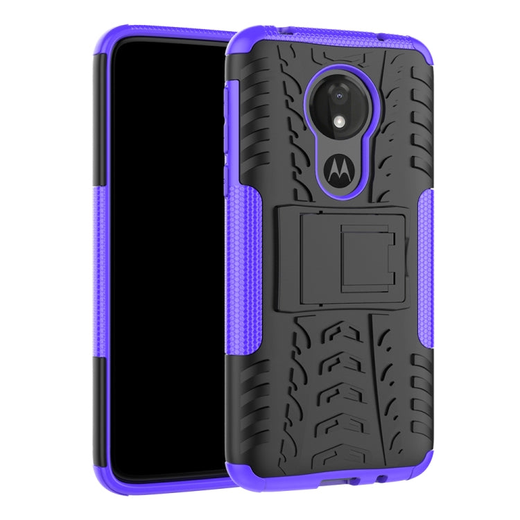 Tire Texture TPU+PC Shockproof Case for Motorola Moto G7 Power, with Holder