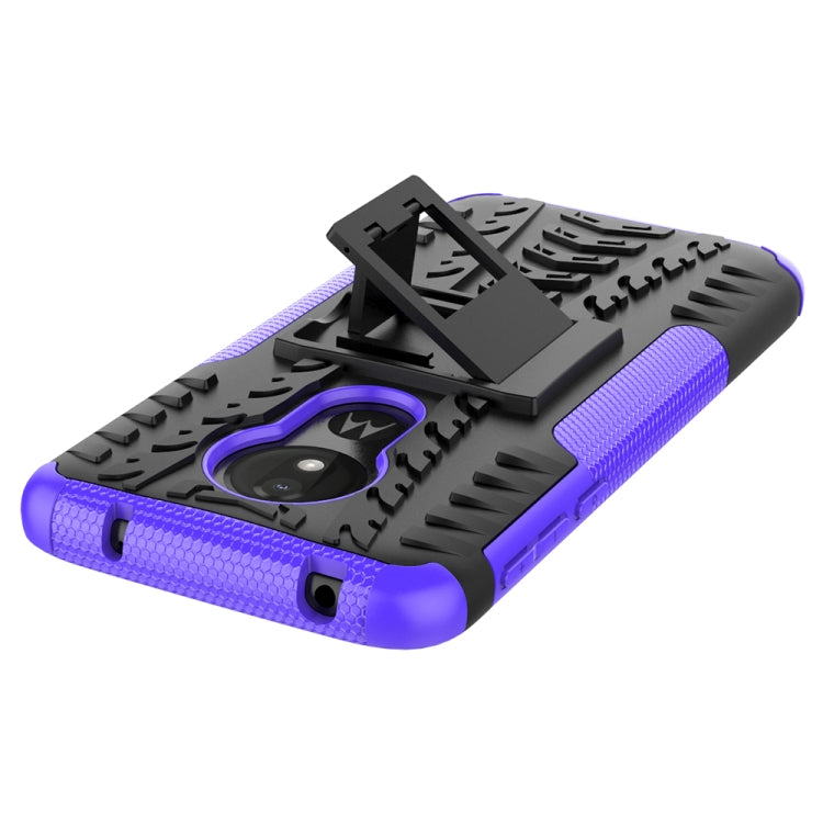 Tire Texture TPU+PC Shockproof Case for Motorola Moto G7 Power, with Holder