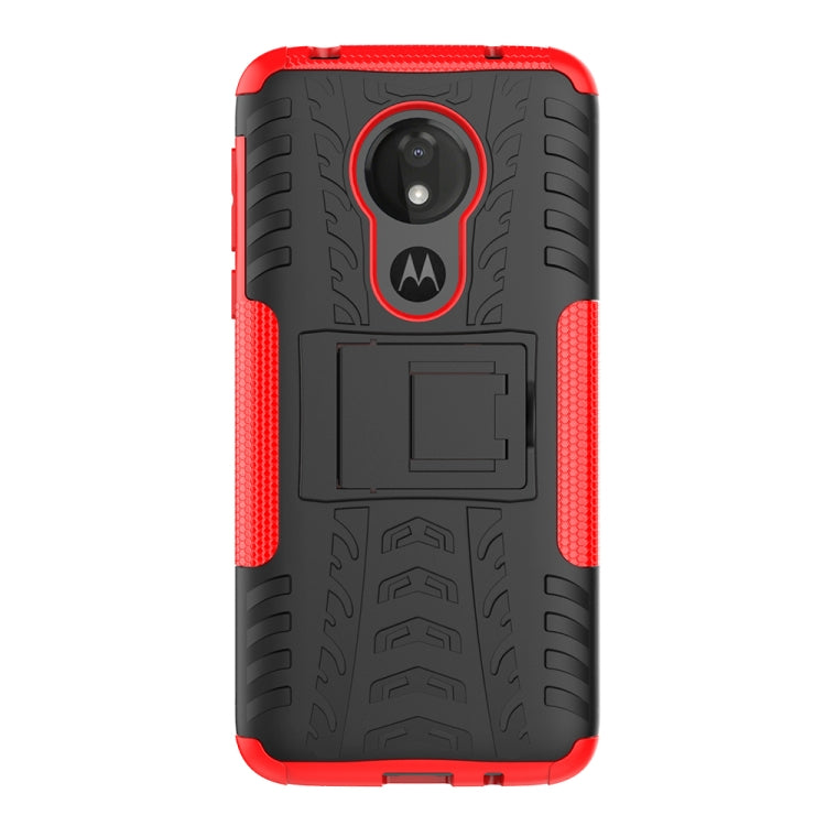 Tire Texture TPU+PC Shockproof Case for Motorola Moto G7 Power, with Holder