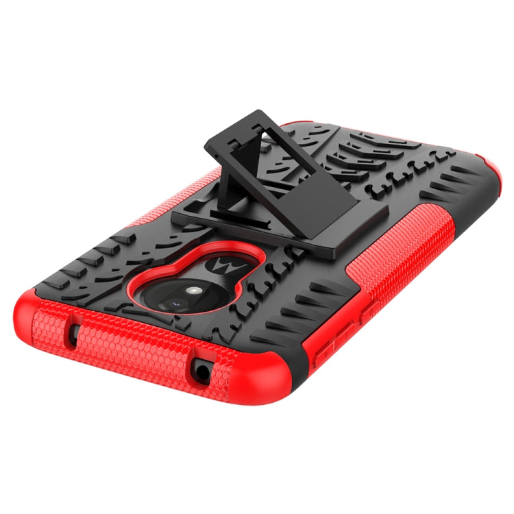 Tire Texture TPU+PC Shockproof Case for Motorola Moto G7 Power, with Holder