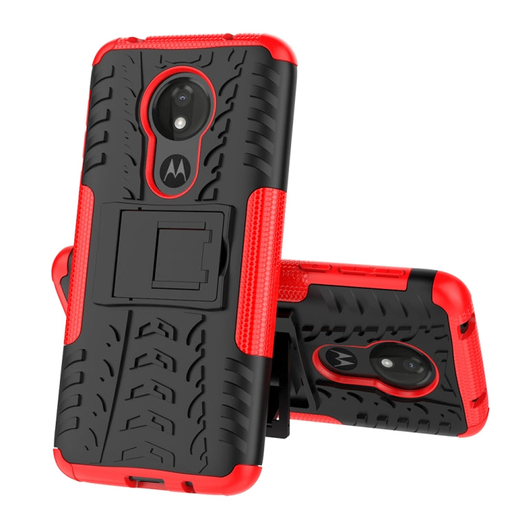 Tire Texture TPU+PC Shockproof Case for Motorola Moto G7 Power, with Holder
