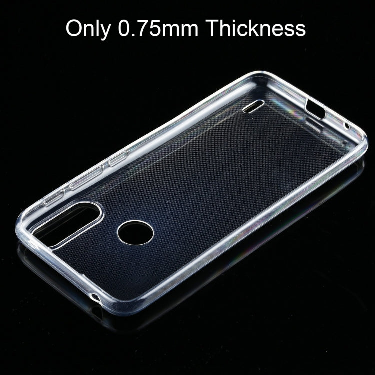 For Motorola Moto E7 Power 0.75mm Ultra-thin Transparent TPU Soft Protective Case (Transparent)