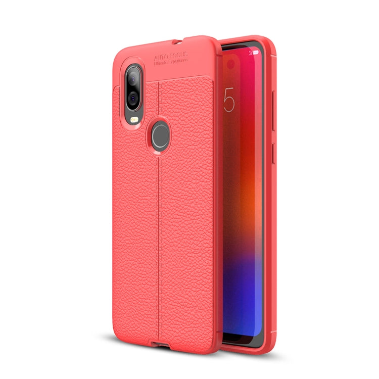Litchi Texture TPU Shockproof Case for Motorola P40 / Moto One Vision