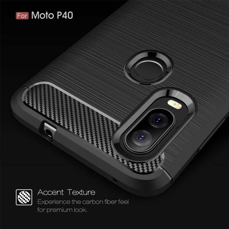 Brushed Texture Carbon Fiber TPU Case for Motorola P40