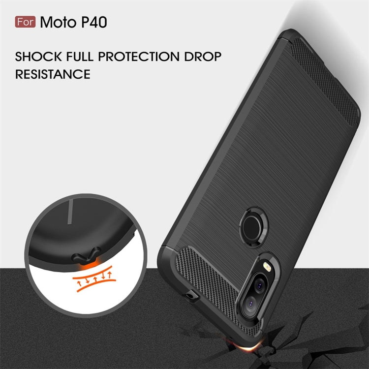 Brushed Texture Carbon Fiber TPU Case for Motorola P40