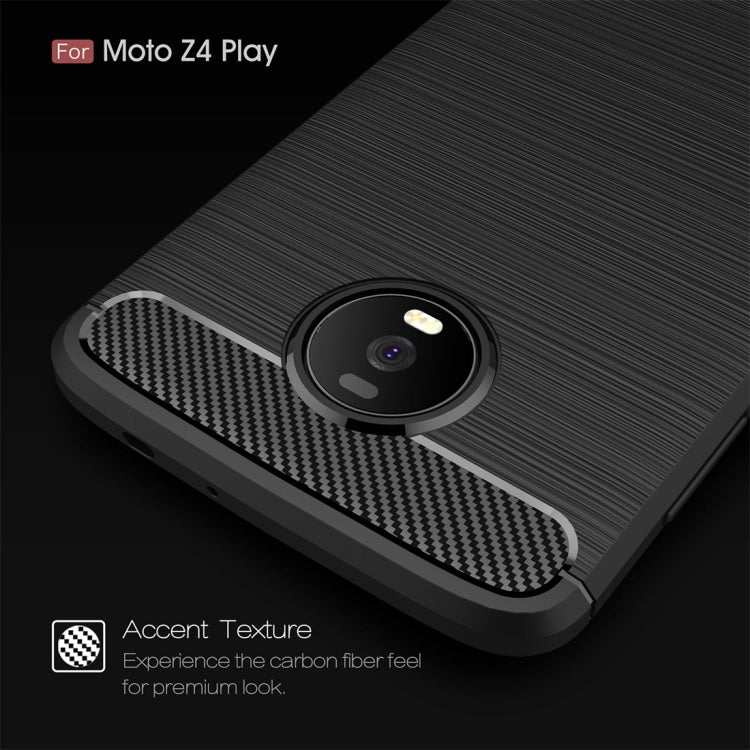Brushed Texture Carbon Fiber TPU Case for Motorola Moto Z4 Play