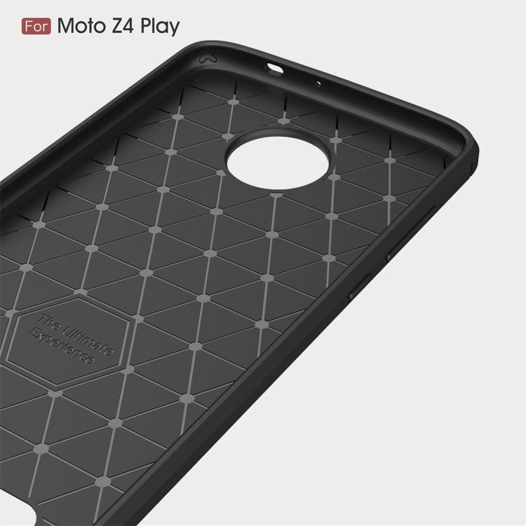 Brushed Texture Carbon Fiber TPU Case for Motorola Moto Z4 Play