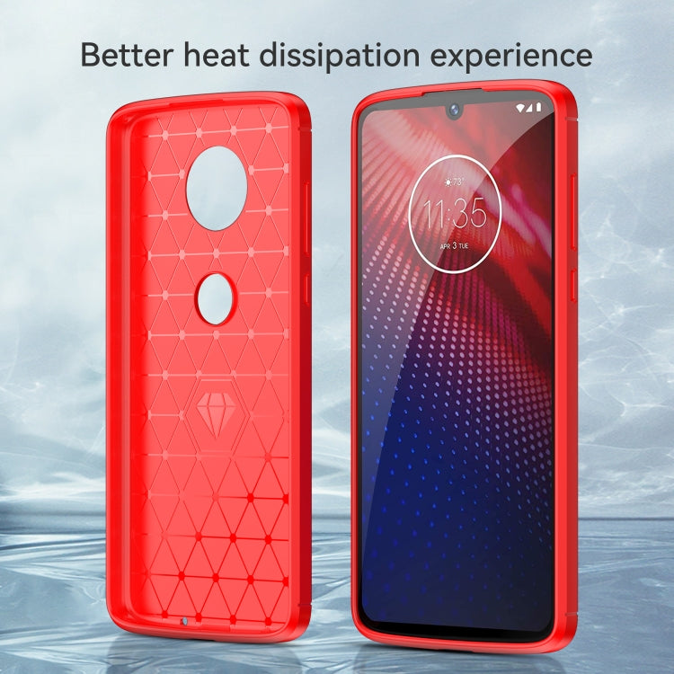 Brushed Texture Carbon Fiber TPU Case for Motorola Moto Z4 Play