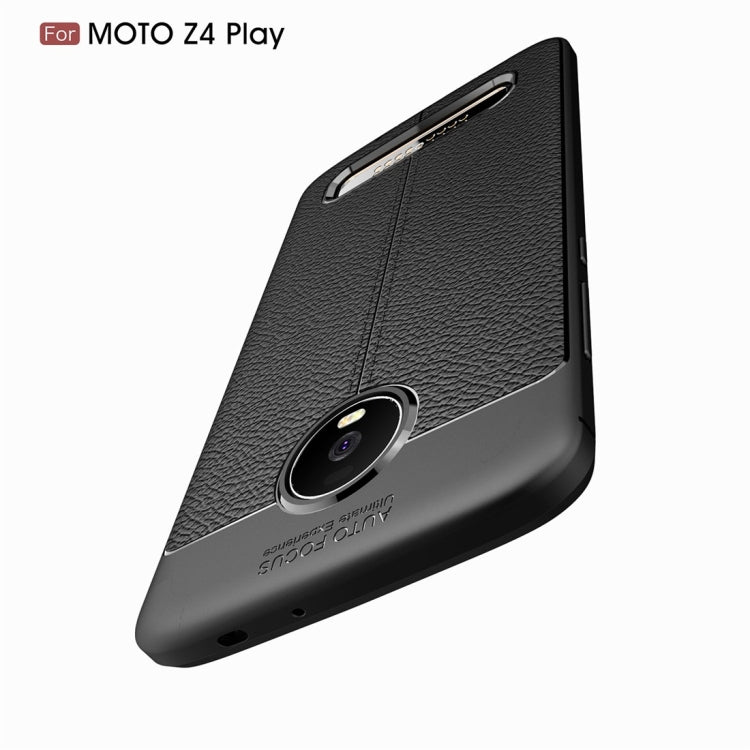 Litchi Texture TPU Shockproof Case for Motorola Moto Z4 Play