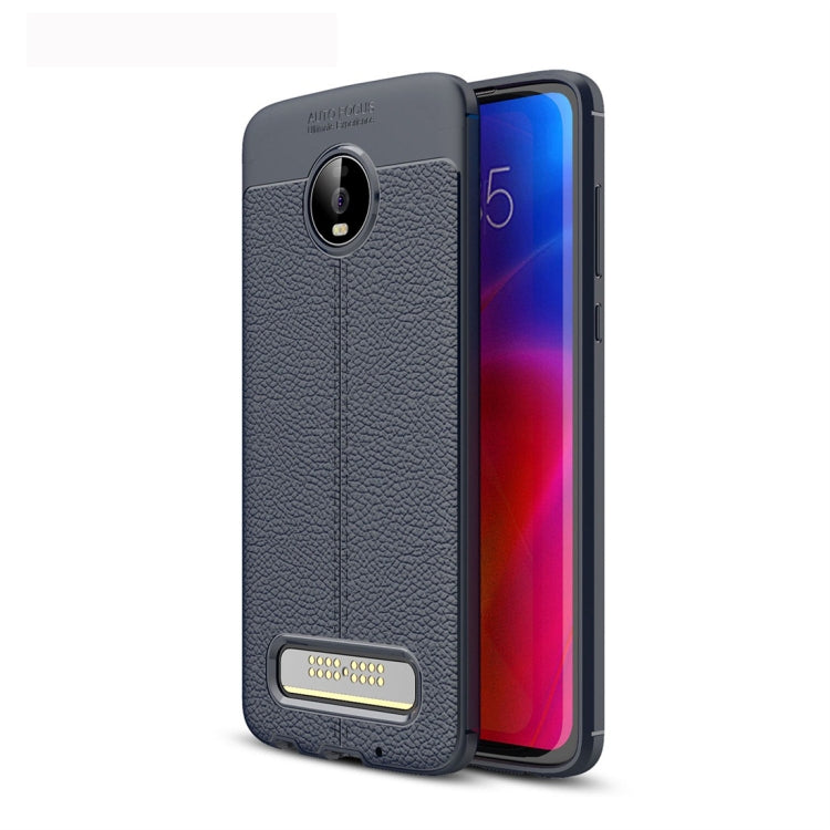 Litchi Texture TPU Shockproof Case for Motorola Moto Z4 Play