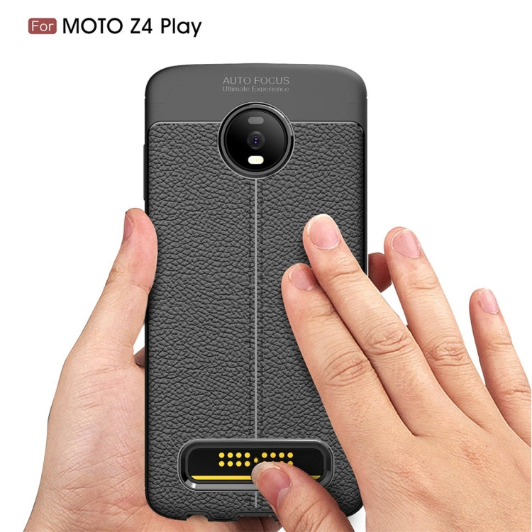 Litchi Texture TPU Shockproof Case for Motorola Moto Z4 Play
