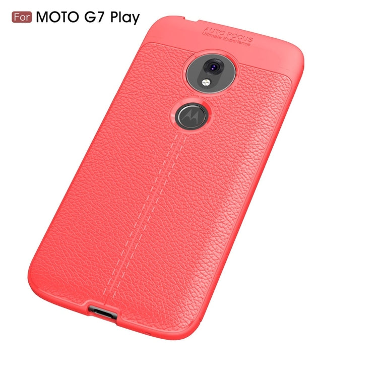 Litchi Texture TPU Shockproof Case for Motorola Moto G7 Play