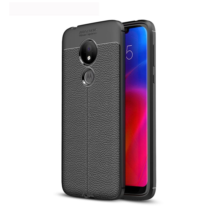 Litchi Texture TPU Shockproof Case for Motorola Moto G7 Power