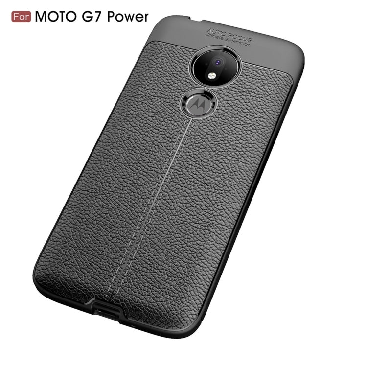 Litchi Texture TPU Shockproof Case for Motorola Moto G7 Power