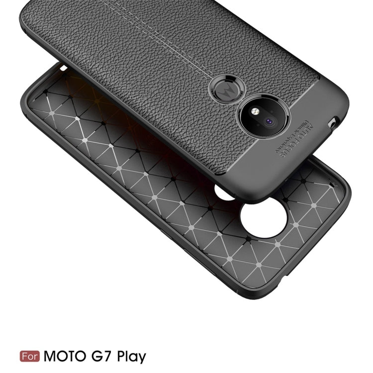 Litchi Texture TPU Shockproof Case for Motorola Moto G7 Power