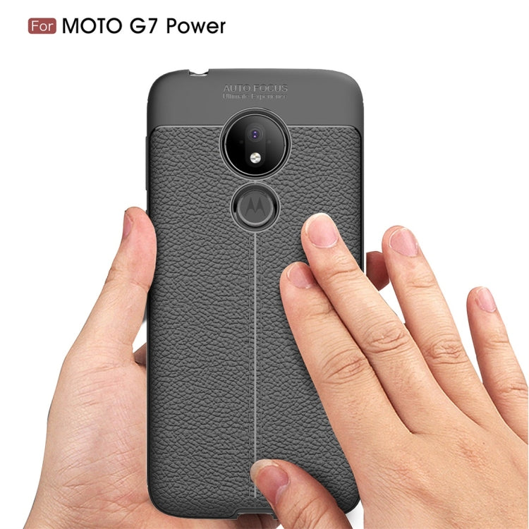 Litchi Texture TPU Shockproof Case for Motorola Moto G7 Power