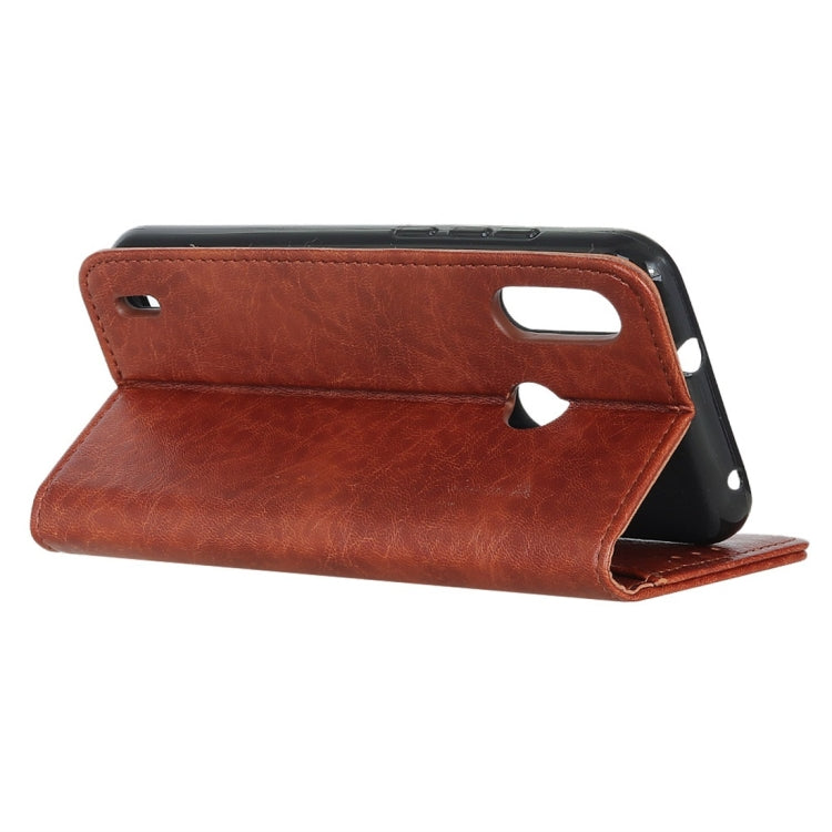 Magnetic Retro Crazy Horse Texture Horizontal Flip Leather Case for Motorola Moto P40 Play, with Holder & Card Slots & Wallet