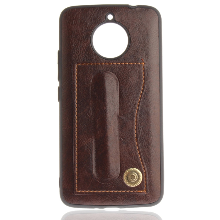 For Motorola Moto E4 Plus (EU Version) Litchi Texture TPU + Leather Pasted Protective Back Case with Holder & Card Slot