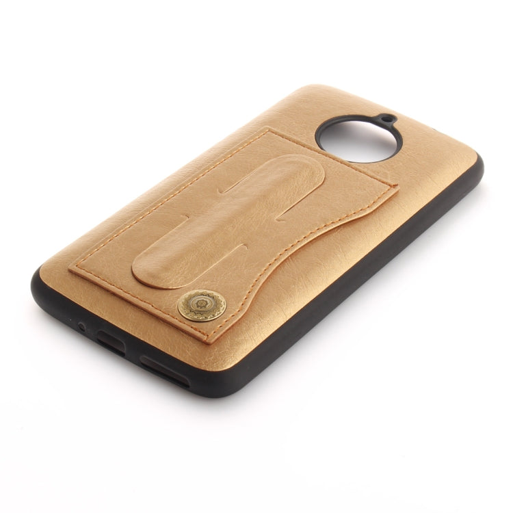 For Motorola Moto E4 Plus (EU Version) Litchi Texture TPU + Leather Pasted Protective Back Case with Holder & Card Slot