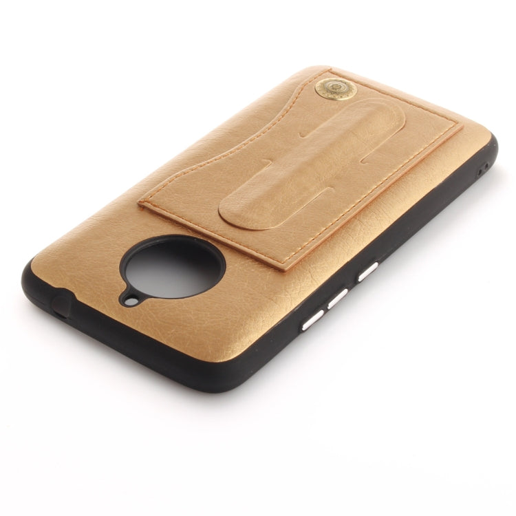 For Motorola Moto E4 Plus (EU Version) Litchi Texture TPU + Leather Pasted Protective Back Case with Holder & Card Slot