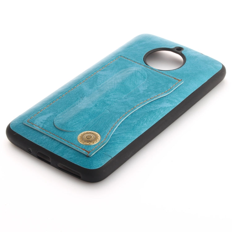 For Motorola Moto E4 Plus (EU Version) Litchi Texture TPU + Leather Pasted Protective Back Case with Holder & Card Slot