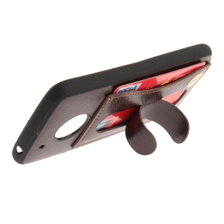 For Motorola Moto G5 Litchi Texture TPU + Leather Pasted Protective Back Case with Holder & Card Slot