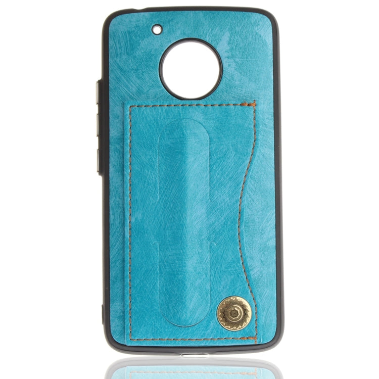 For Motorola Moto G5 Litchi Texture TPU + Leather Pasted Protective Back Case with Holder & Card Slot