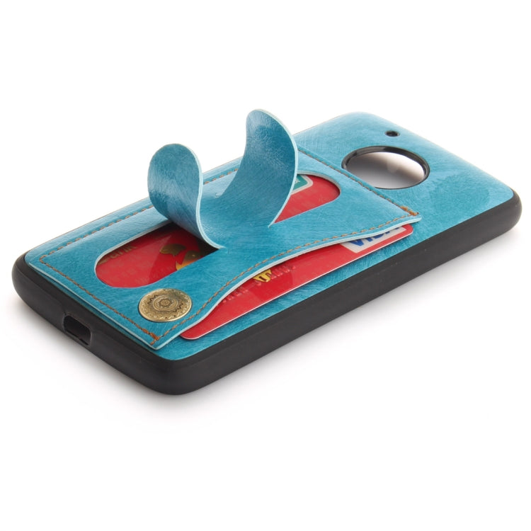 For Motorola Moto G5 Litchi Texture TPU + Leather Pasted Protective Back Case with Holder & Card Slot