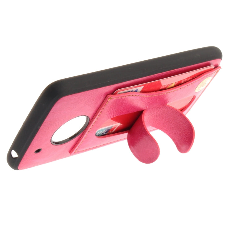 For Motorola Moto G5 Litchi Texture TPU + Leather Pasted Protective Back Case with Holder & Card Slot