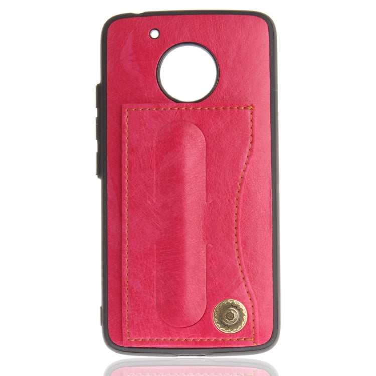 For Motorola Moto G5 Litchi Texture TPU + Leather Pasted Protective Back Case with Holder & Card Slot