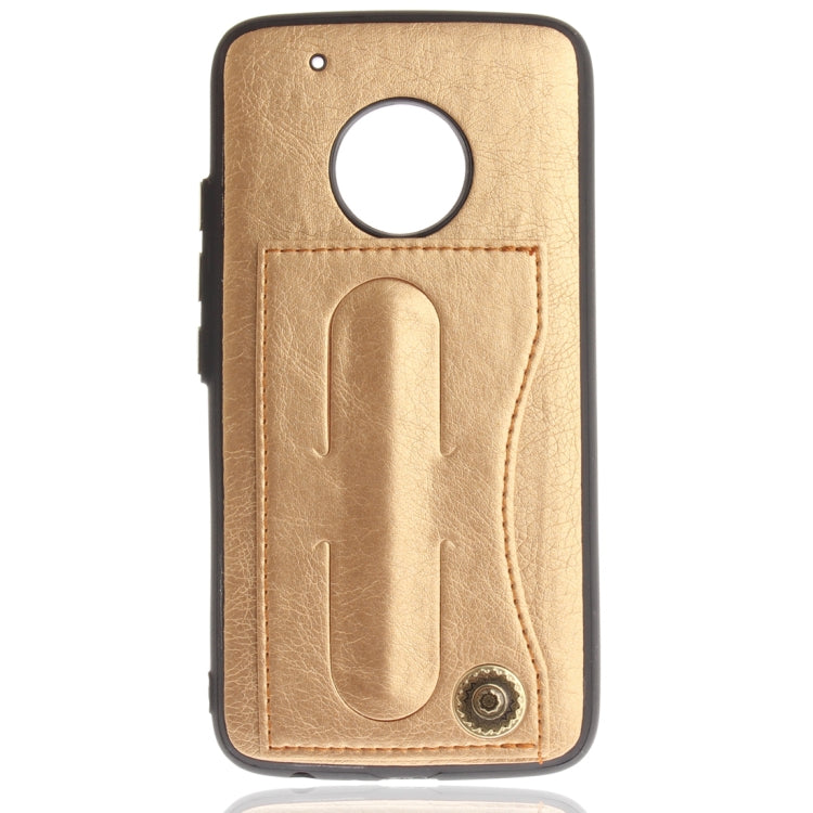 For Motorola Moto G5 PLus Litchi Texture TPU + Leather Pasted Protective Back Case with Holder & Card Slot