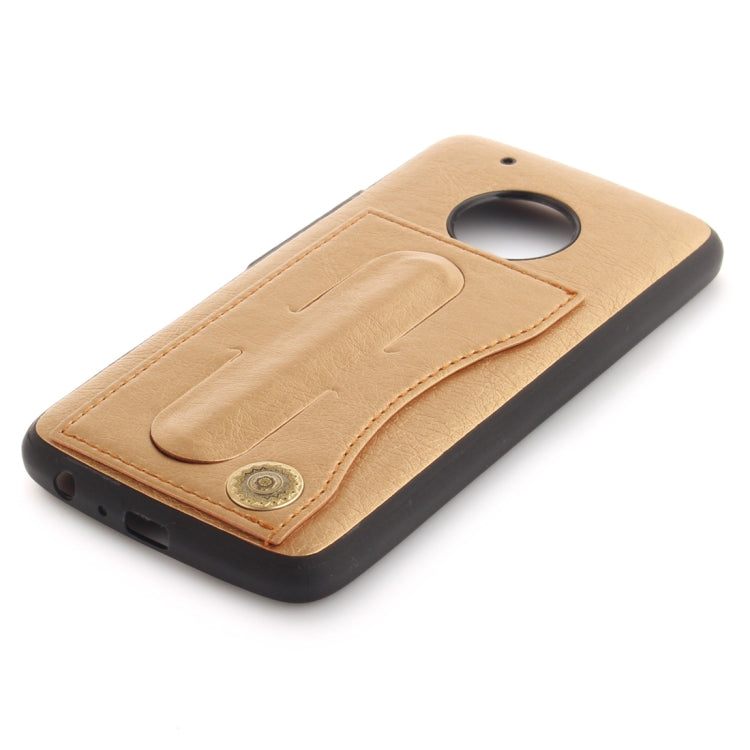 For Motorola Moto G5 PLus Litchi Texture TPU + Leather Pasted Protective Back Case with Holder & Card Slot