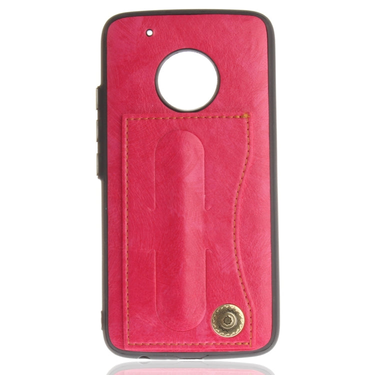 For Motorola Moto G5 PLus Litchi Texture TPU + Leather Pasted Protective Back Case with Holder & Card Slot