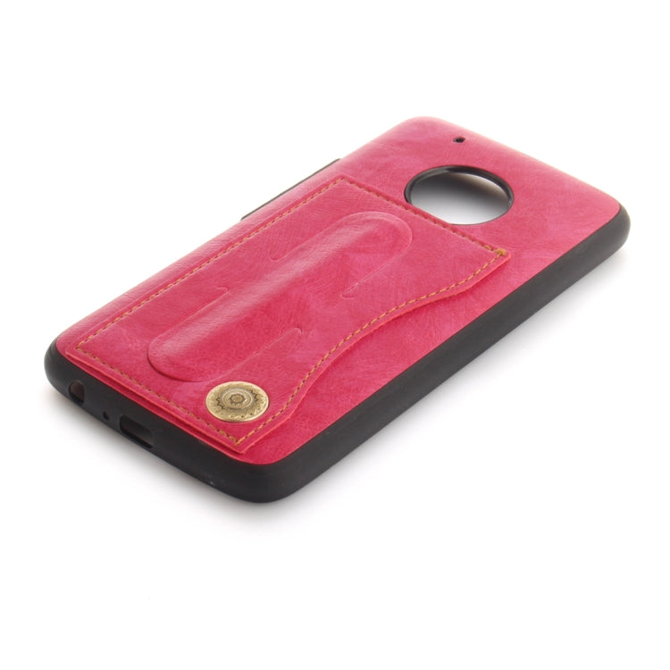 For Motorola Moto G5 PLus Litchi Texture TPU + Leather Pasted Protective Back Case with Holder & Card Slot