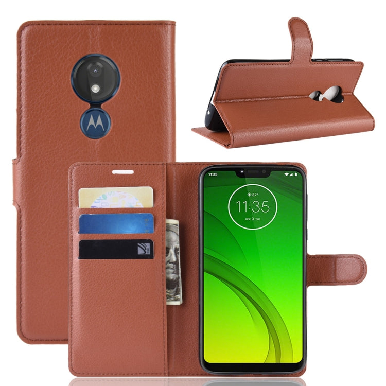 Litchi Texture Horizontal Flip Leather Case for MOTO G7 Power, with Wallet & Holder & Card Slots