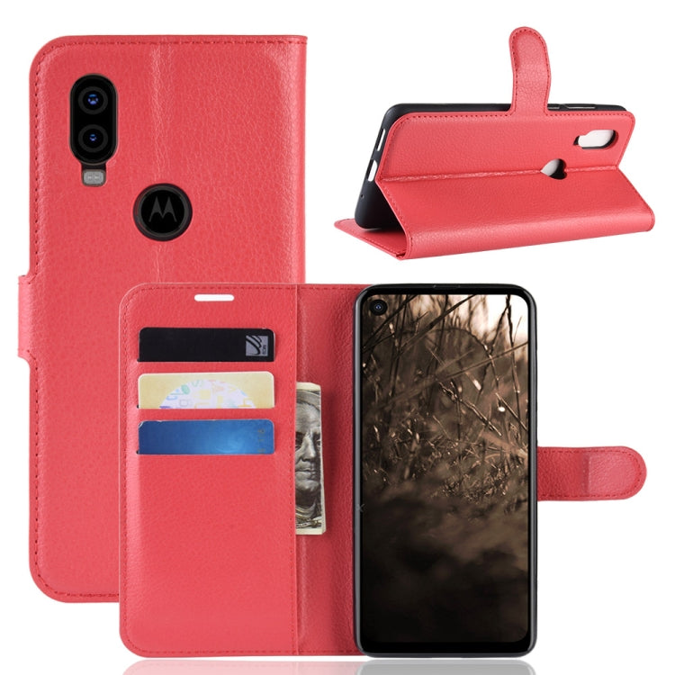 Litchi Texture Horizontal Flip Leather Case for MOTO P40, with Wallet & Holder & Card Slots