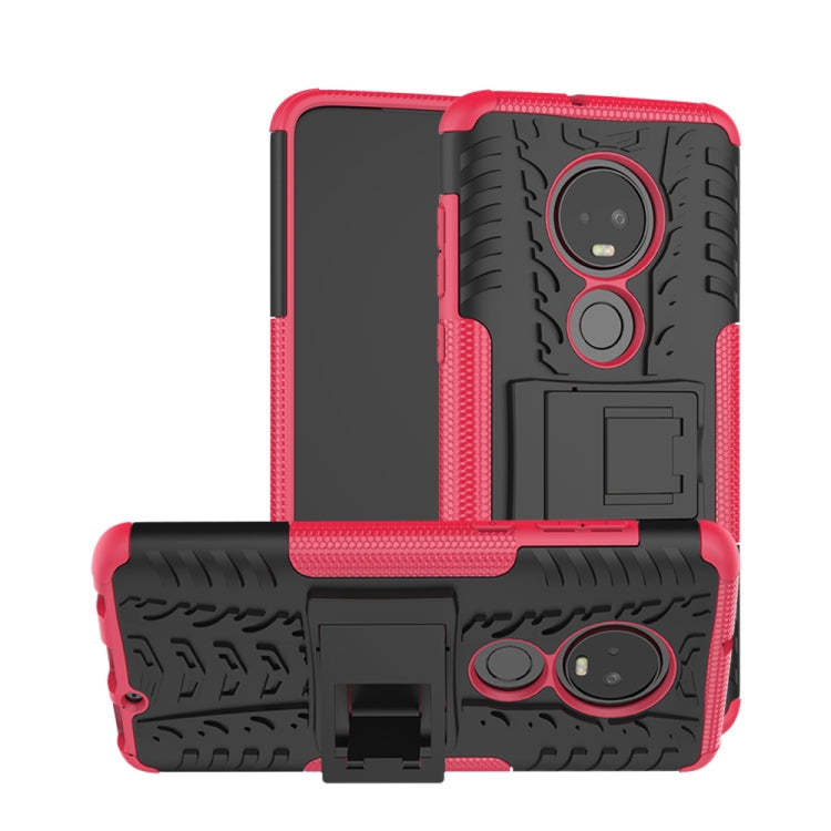 Tire Texture TPU+PC Shockproof Case for Motorola G7, with Holder