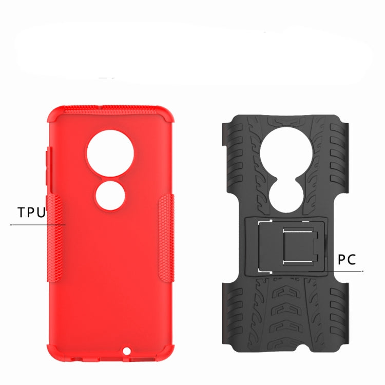 Tire Texture TPU+PC Shockproof Case for Motorola G7, with Holder