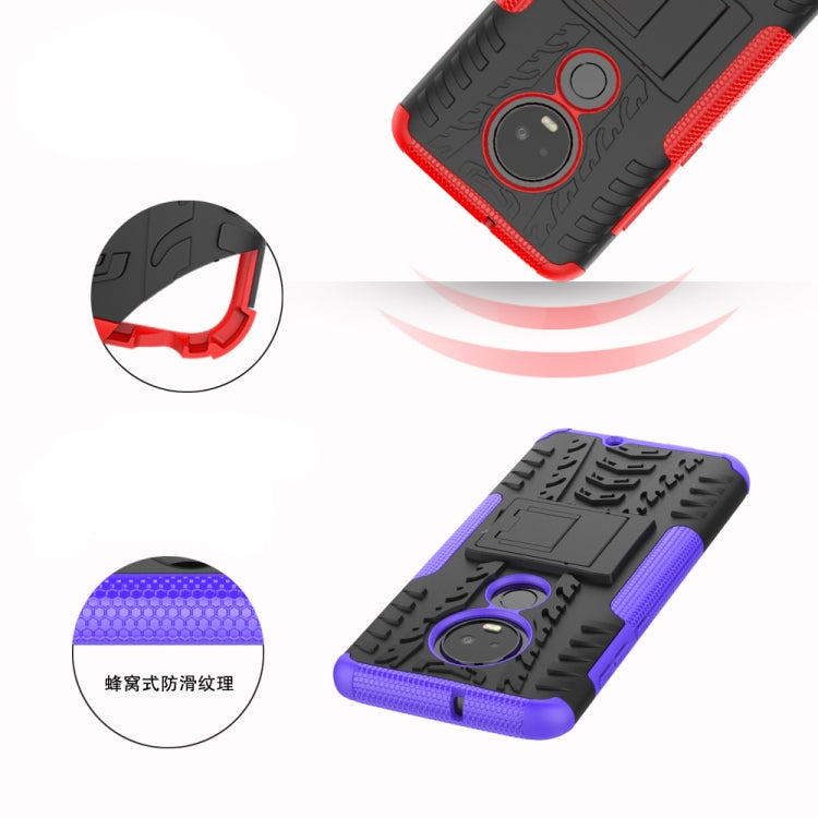 Tire Texture TPU+PC Shockproof Case for Motorola G7, with Holder