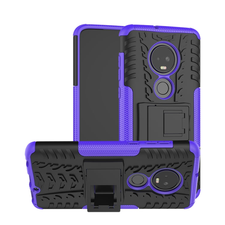 Tire Texture TPU+PC Shockproof Case for Motorola G7, with Holder