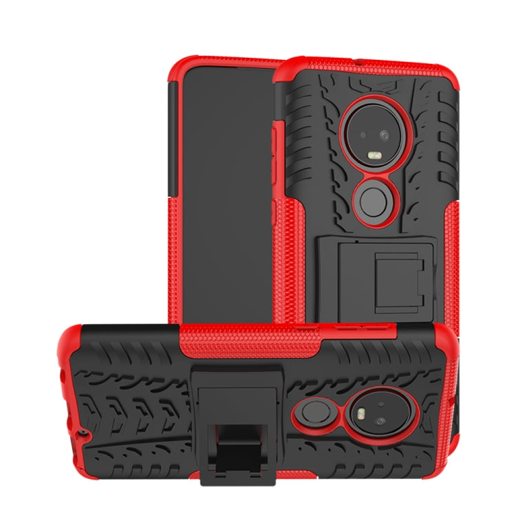 Tire Texture TPU+PC Shockproof Case for Motorola G7, with Holder