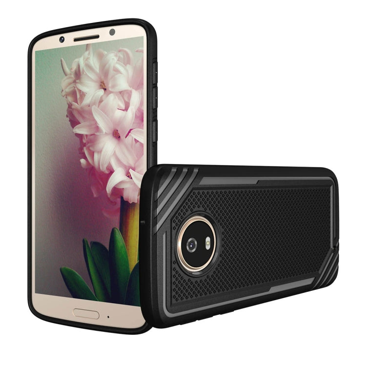 For Motorola Moto G6 Lattice Texture TPU Shockproof Protective Back Cover Case