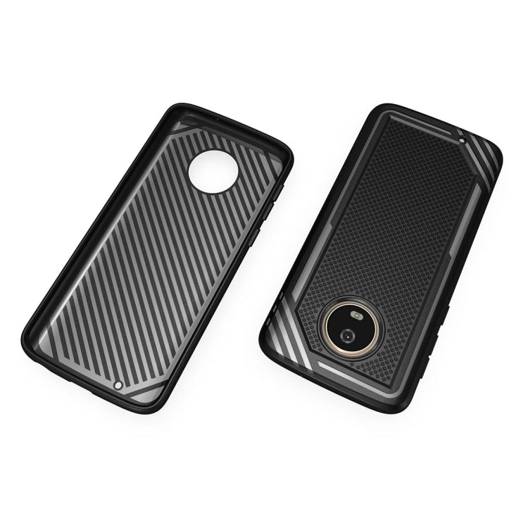 For Motorola Moto G6 Lattice Texture TPU Shockproof Protective Back Cover Case