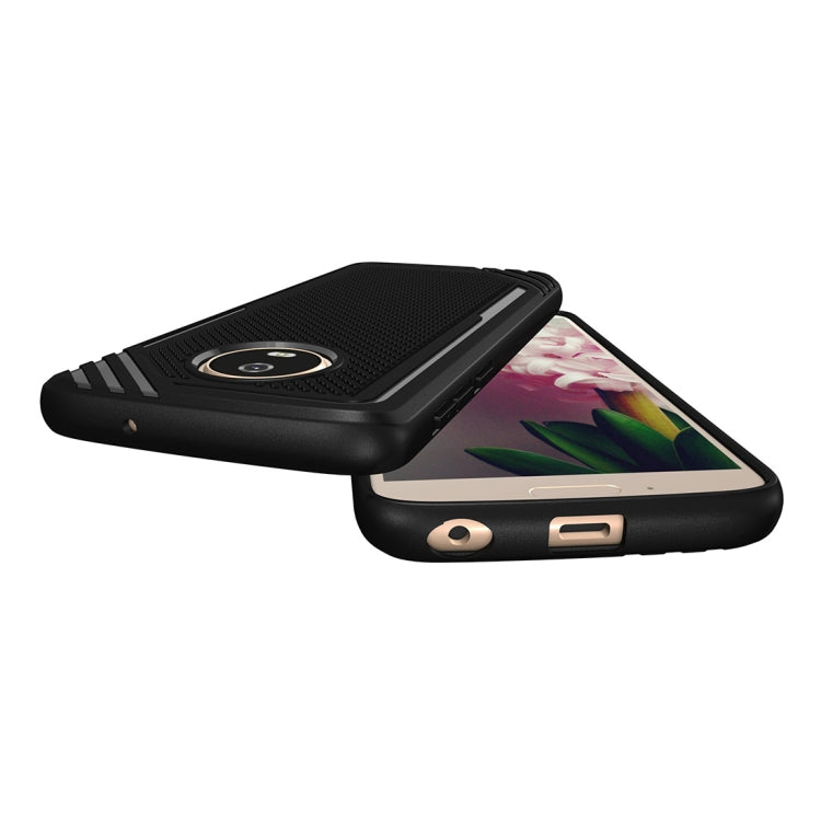 For Motorola Moto G6 Lattice Texture TPU Shockproof Protective Back Cover Case