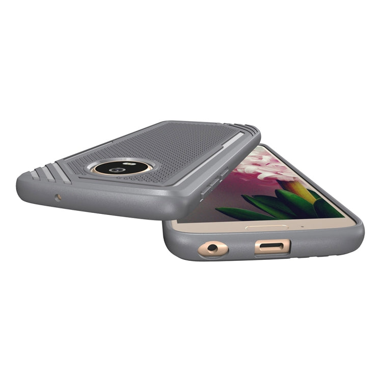 For Motorola Moto G6 Lattice Texture TPU Shockproof Protective Back Cover Case