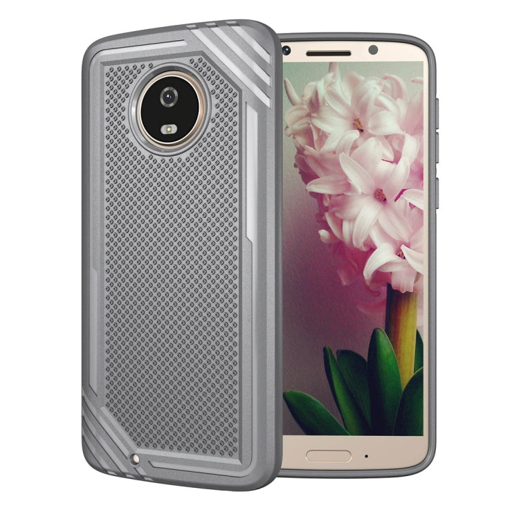 For Motorola Moto G6 Lattice Texture TPU Shockproof Protective Back Cover Case