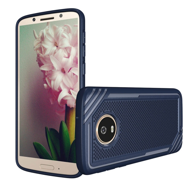 For Motorola Moto G6 Lattice Texture TPU Shockproof Protective Back Cover Case