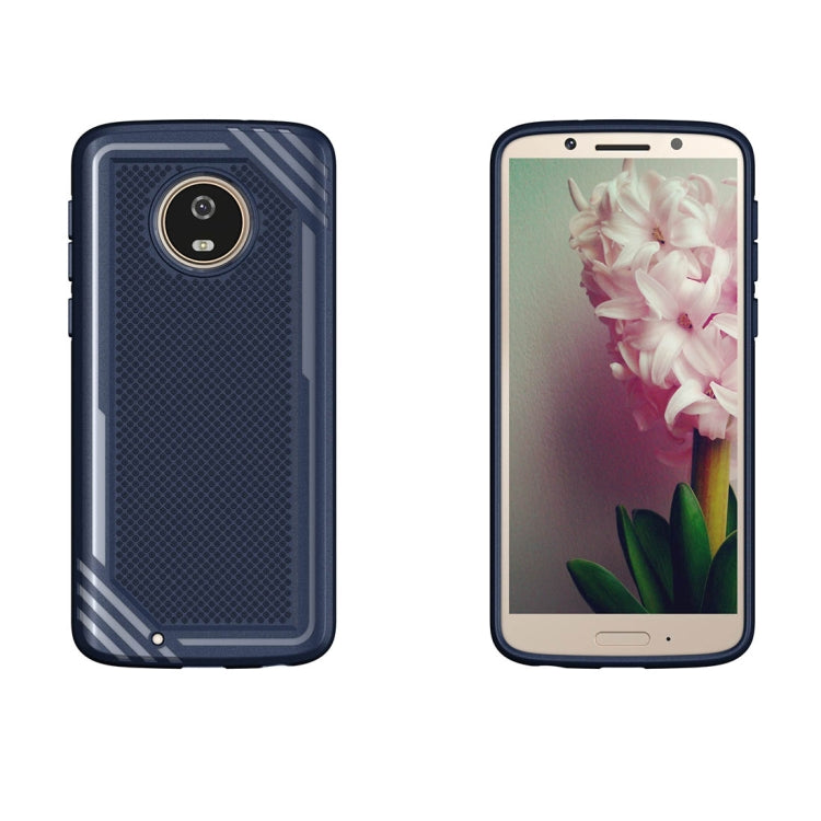 For Motorola Moto G6 Lattice Texture TPU Shockproof Protective Back Cover Case